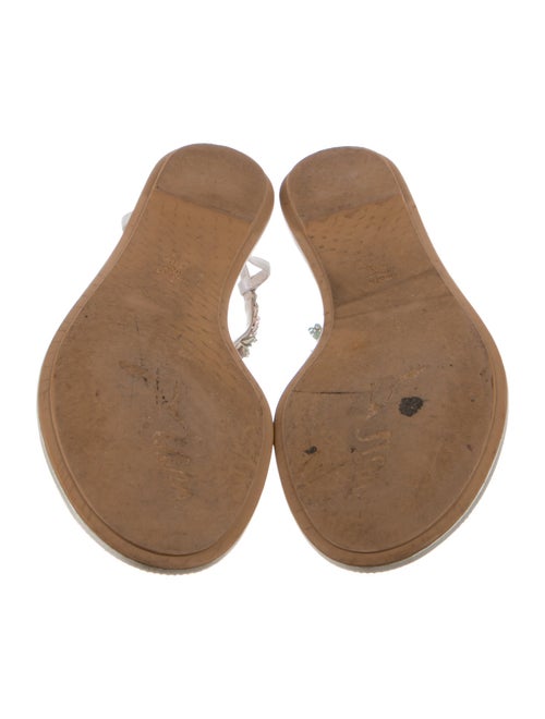 René Caovilla Leather T-Strap Sandals