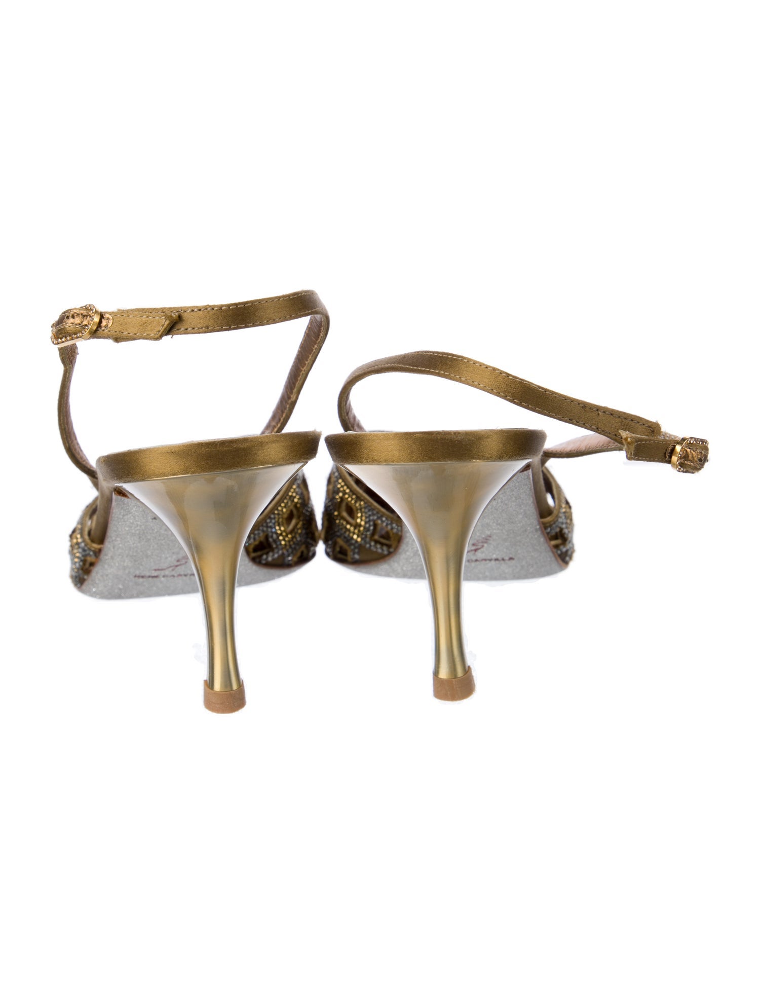 René Caovilla Leather Slingback Pumps