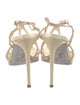 René Caovilla Satin Glitter Accents T-Strap Sandals