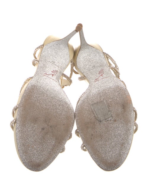 René Caovilla Satin Glitter Accents T-Strap Sandals