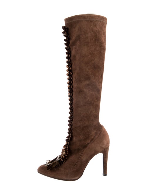René Caovilla Suede Lace-Up Boots