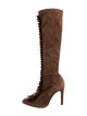 René Caovilla Suede Lace-Up Boots