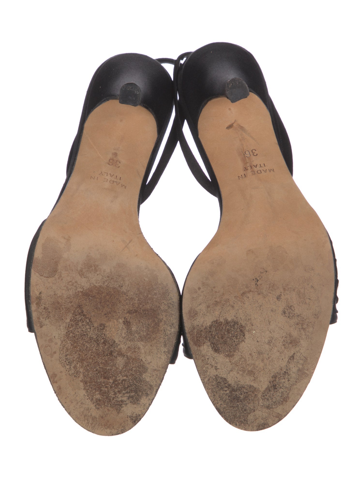 René Caovilla Satin Slingback Sandals