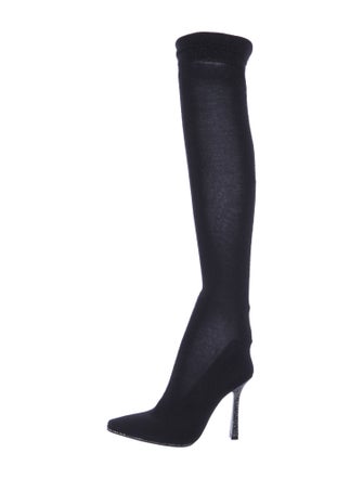 René Caovilla Cashmere Crystal Embellishments Sock Boots