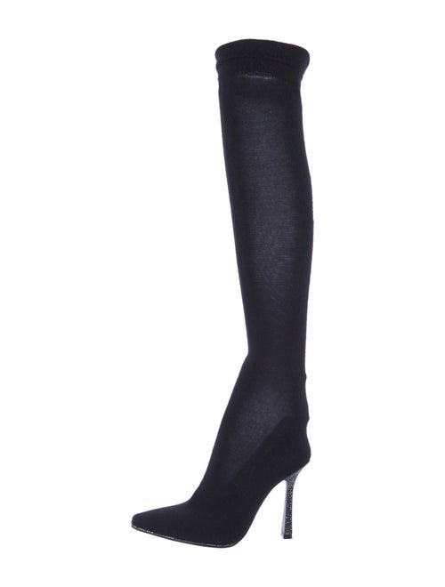 René Caovilla Cashmere Crystal Embellishments Sock Boots