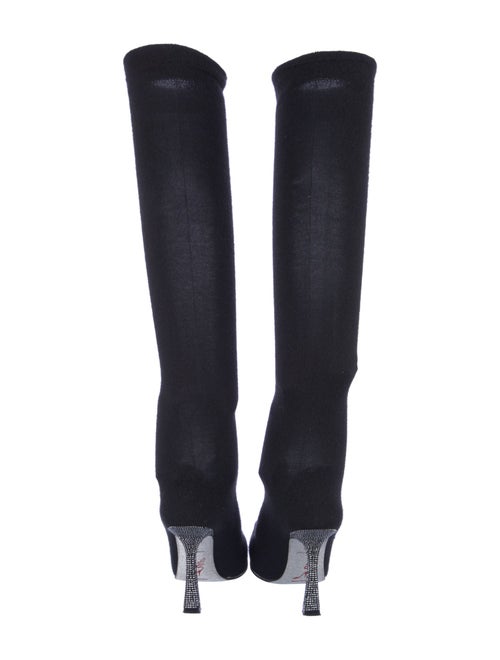 René Caovilla Cashmere Crystal Embellishments Sock Boots