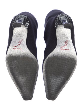 René Caovilla Cashmere Crystal Embellishments Sock Boots