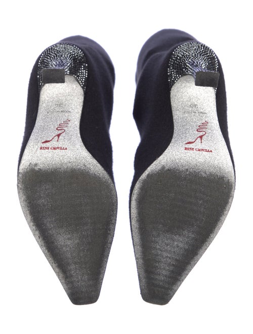René Caovilla Cashmere Crystal Embellishments Sock Boots