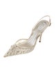 René Caovilla Crystal Embellishments Slingback Pumps