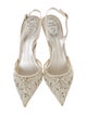 René Caovilla Crystal Embellishments Slingback Pumps