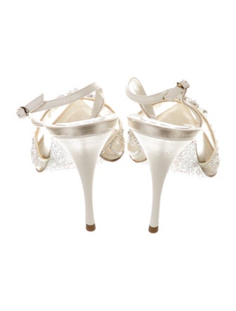 René Caovilla Crystal Embellishments Slingback Pumps