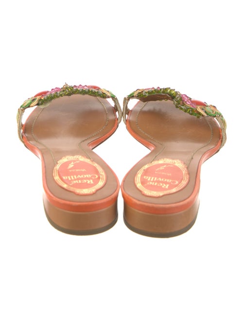 René Caovilla Leather Slides