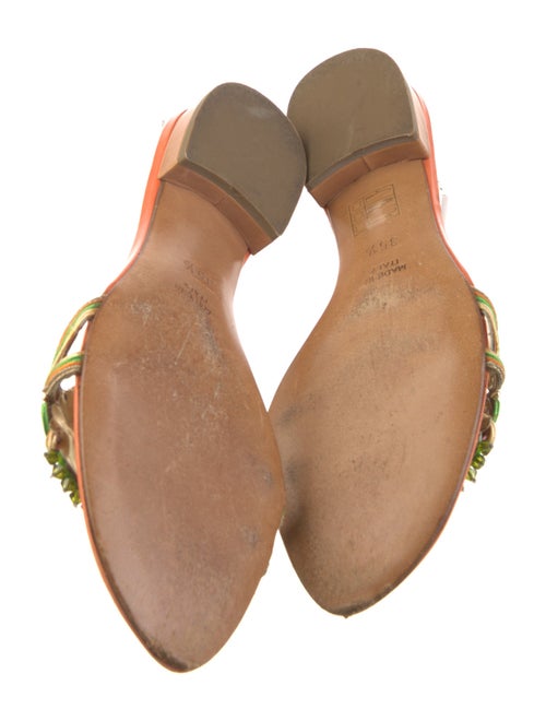 René Caovilla Leather Slides