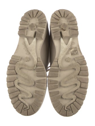 René Caovilla Leather Crystal Embellishments Combat Boots