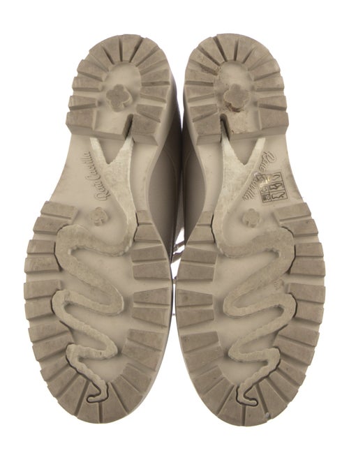 René Caovilla Leather Crystal Embellishments Combat Boots