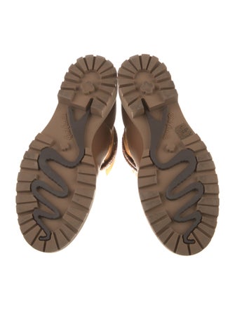 René Caovilla Leather Crystal Embellishments Moto Boots