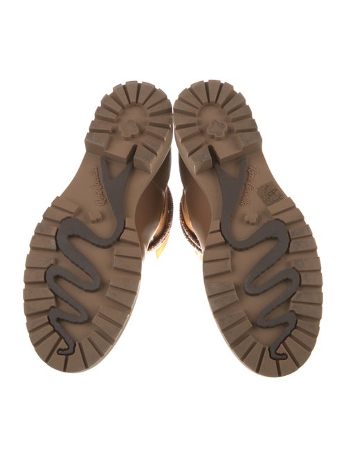 René Caovilla Leather Crystal Embellishments Moto Boots