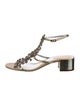 René Caovilla Leather Crystal Embellishments Gladiator Sandals