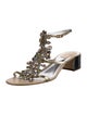 René Caovilla Leather Crystal Embellishments Gladiator Sandals