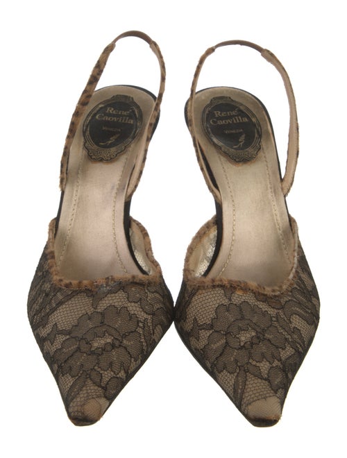 René Caovilla Mesh Slingback Pumps