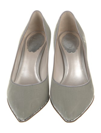 René Caovilla Satin Crystal Embellishments Pumps