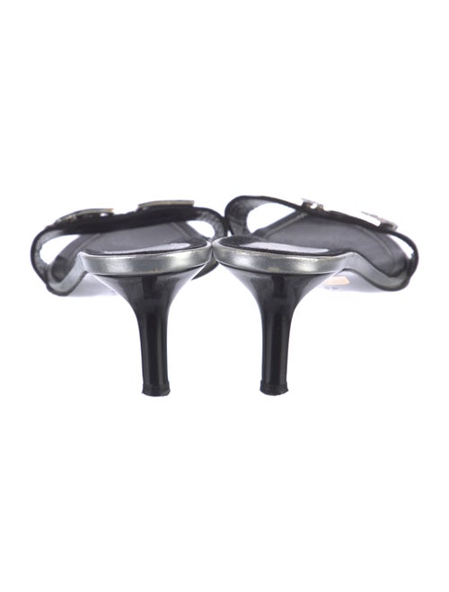 René Caovilla Satin Crystal Embellishments Slides