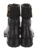 René Caovilla Faux Pearl Accents Leather Combat Boots