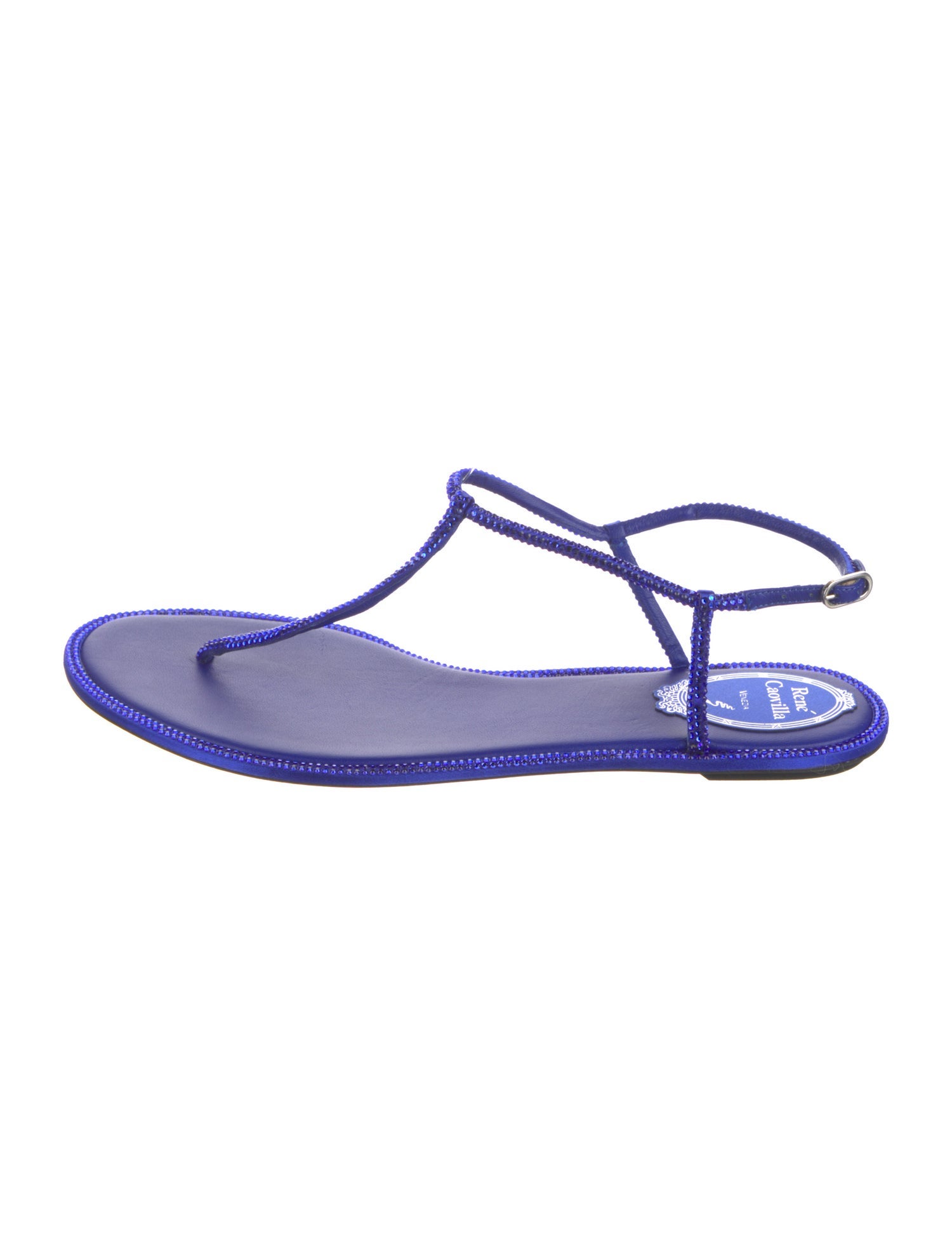 René Caovilla Crystal Crystal Embellishments T-Strap Sandals