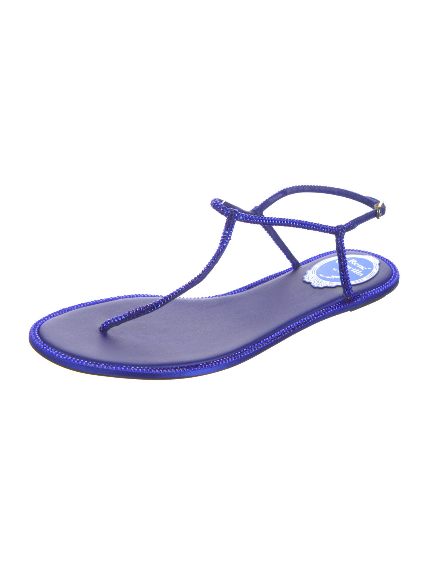 René Caovilla Crystal Crystal Embellishments T-Strap Sandals