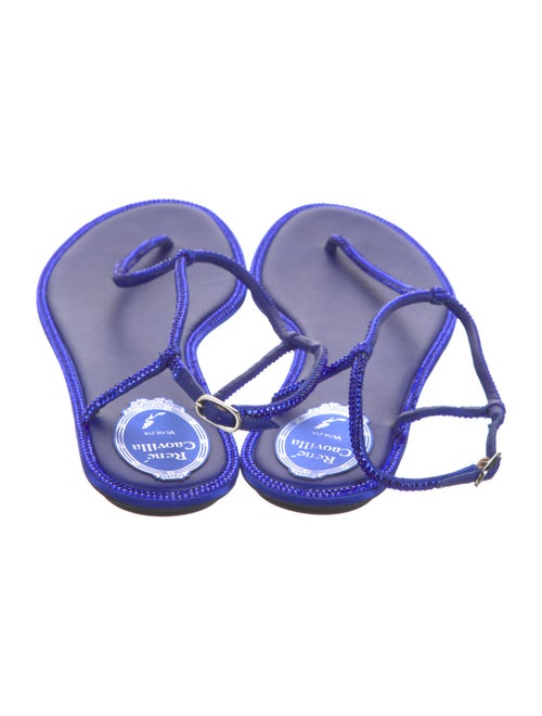 René Caovilla Crystal Crystal Embellishments T-Strap Sandals