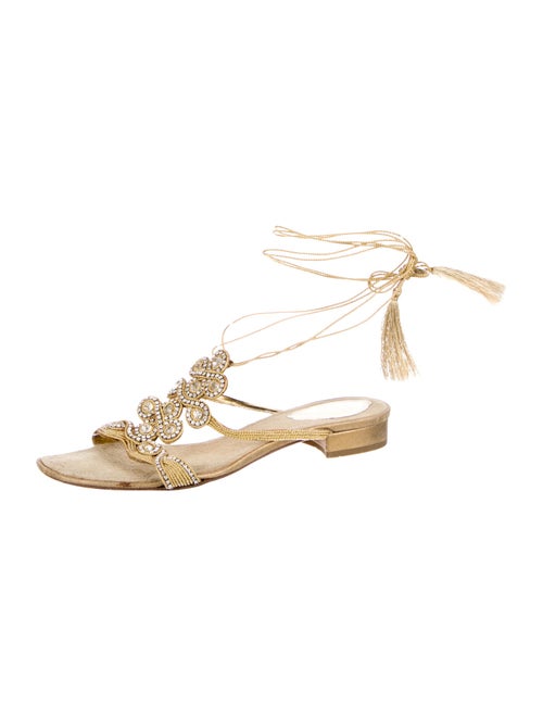 René Caovilla Leather Gladiator Sandals