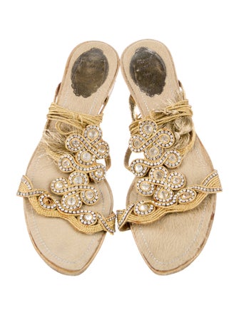 René Caovilla Leather Gladiator Sandals