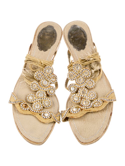 René Caovilla Leather Gladiator Sandals