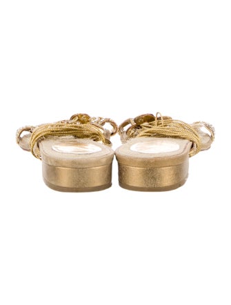 René Caovilla Leather Gladiator Sandals