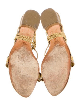 René Caovilla Leather Gladiator Sandals