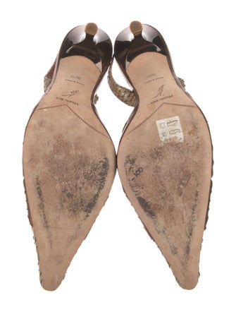 René Caovilla Leather Slingback Pumps