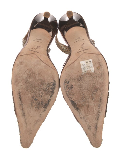 René Caovilla Leather Slingback Pumps