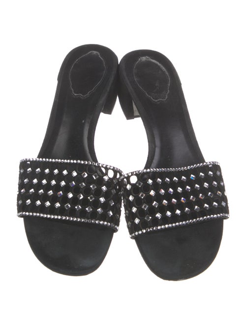 René Caovilla Leather Printed Slides