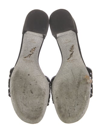 René Caovilla Leather Printed Slides