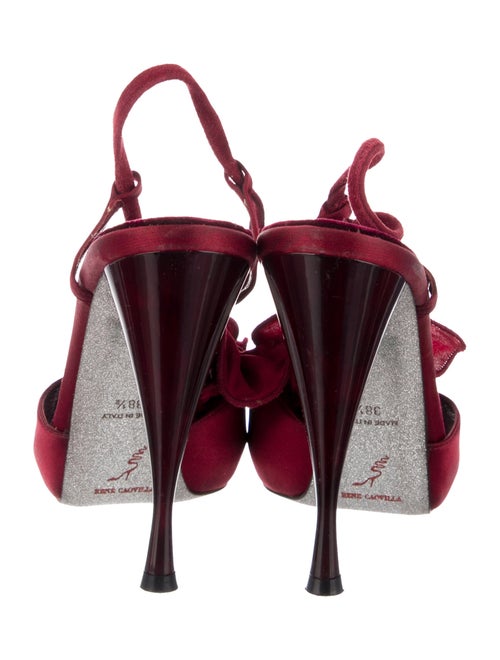 René Caovilla Satin T-Strap Pumps