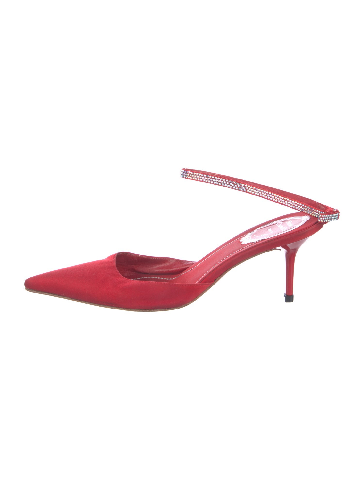 René Caovilla Satin Mules