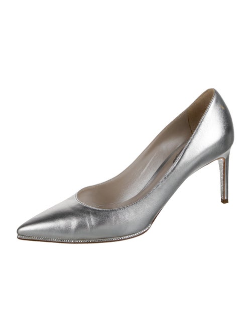 René Caovilla Leather Crystal Embellishments Pumps