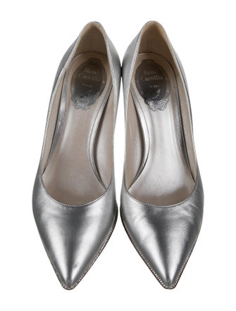 René Caovilla Leather Crystal Embellishments Pumps
