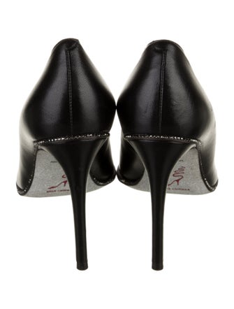 René Caovilla Leather Glitter Accents Pumps