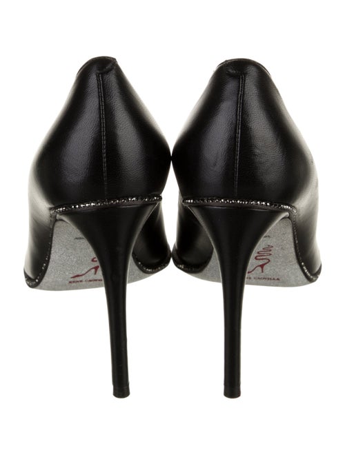 René Caovilla Leather Glitter Accents Pumps