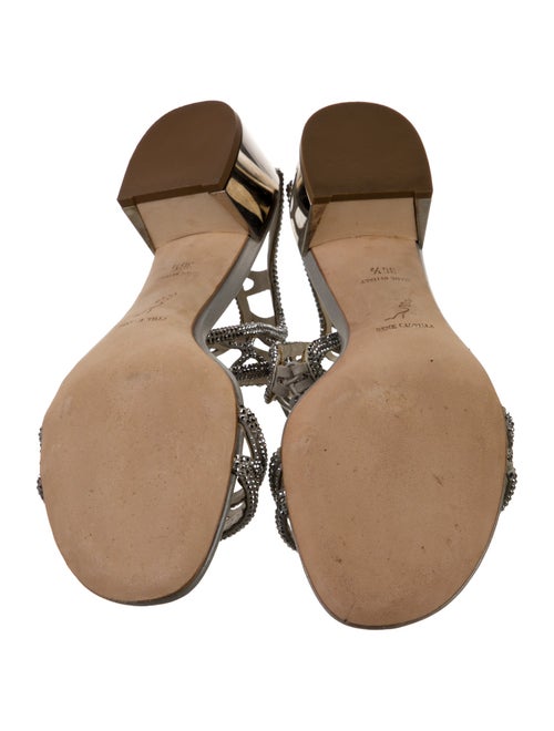 René Caovilla Leather Crystal Embellishments Sandals