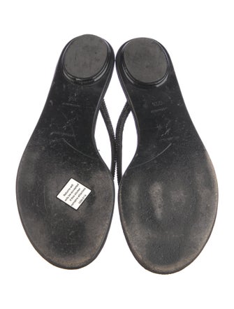 René Caovilla Leather Printed Slides