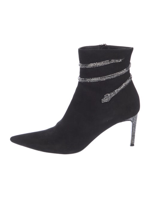 René Caovilla Suede Crystal Embellishments Sock Boots