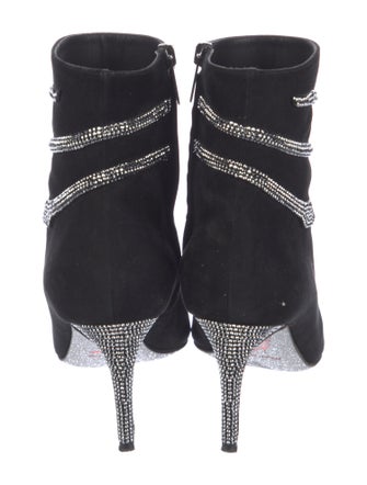 René Caovilla Suede Crystal Embellishments Sock Boots