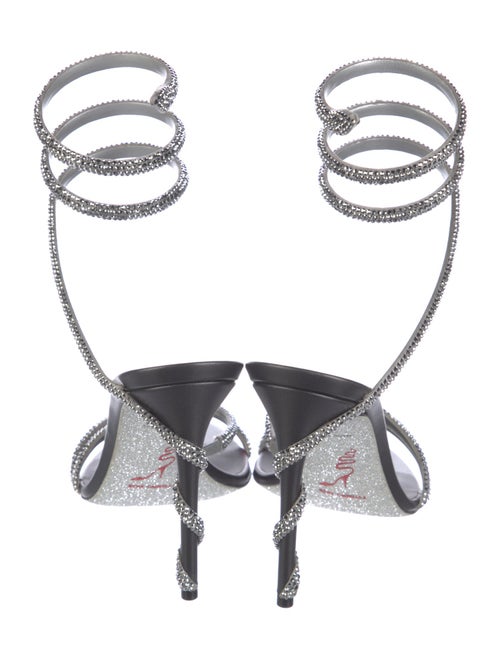 René Caovilla Leather Crystal Embellishments Sandals